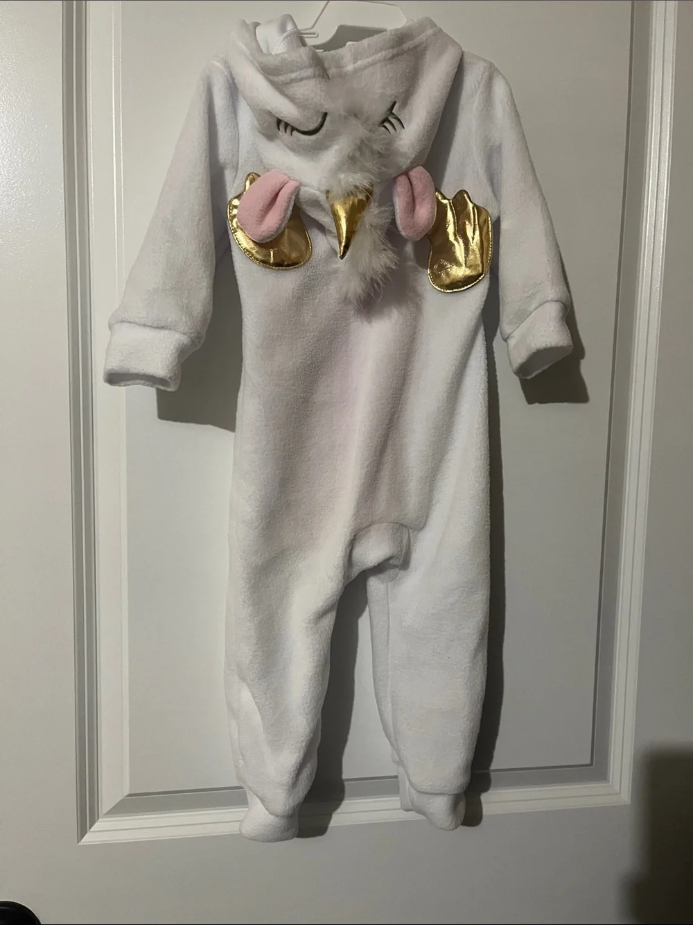 Unicorn Baby One-Piece with Gold Horn & Pink Ear Accents